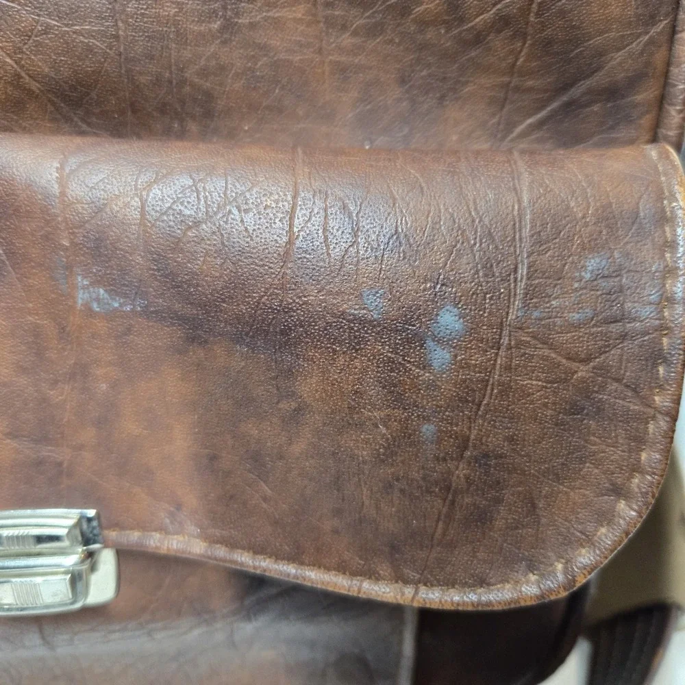 Vintage 70s Samsonite Sonora Shoulder Bag Carry-On Luggage Brown Leather 13x11x6